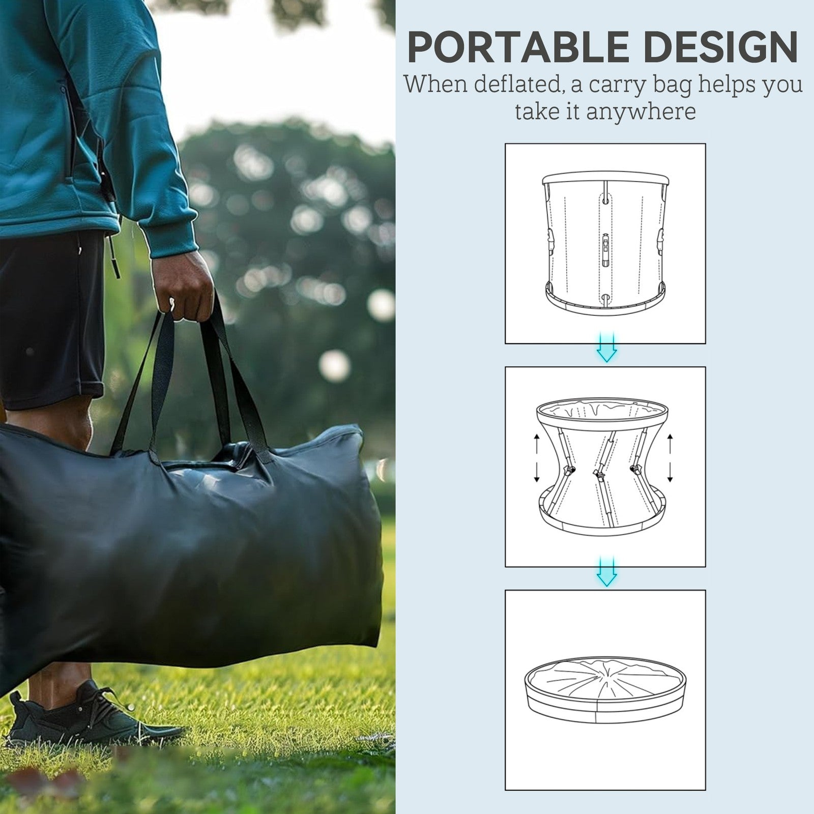 210L Outdoor Ice Bath Tub, Portable Cold Water Therapy Tub, Black