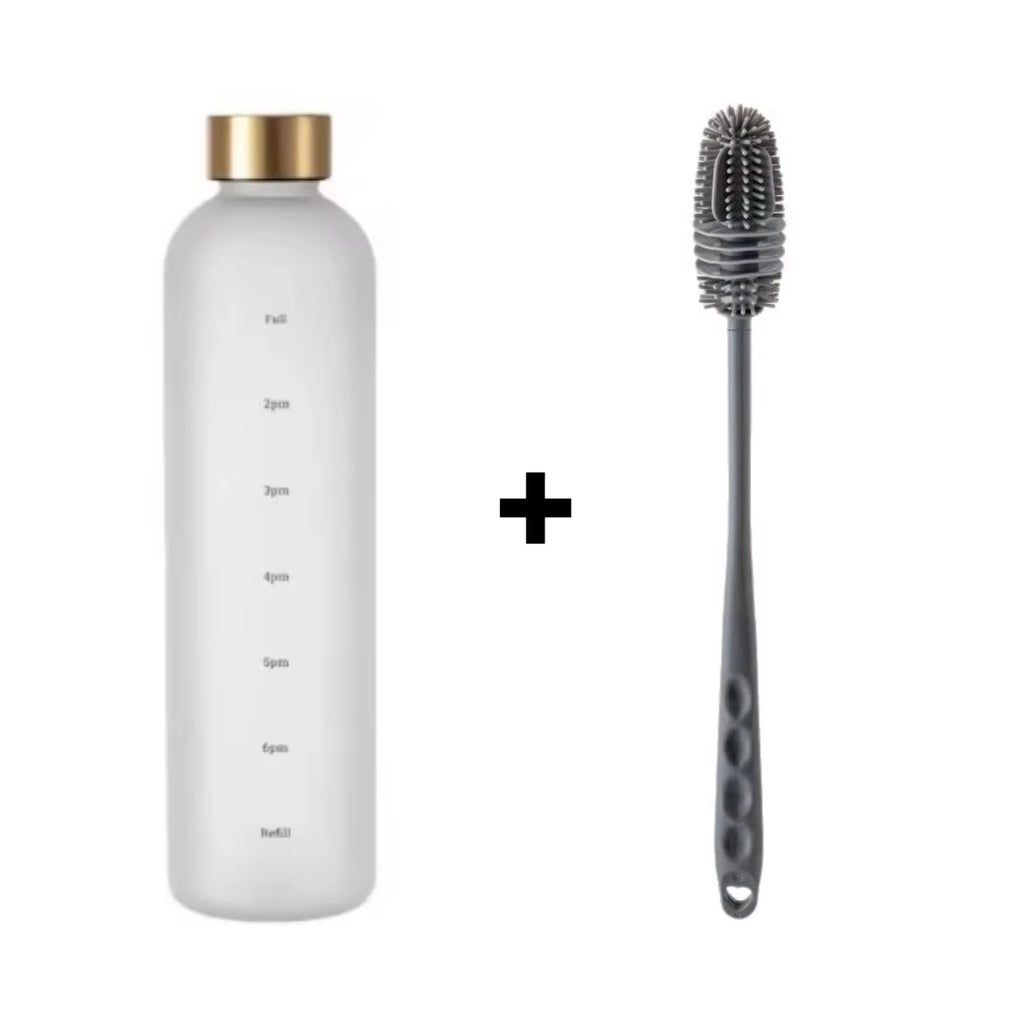 1 Liters Water Bottle Motivational Drinking Bottle Sports Water Bottles with Time Marker Stickers Portable Reusable Plastic Cups