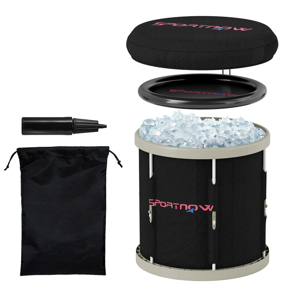 210L Outdoor Ice Bath Tub, Portable Cold Water Therapy Tub, Black