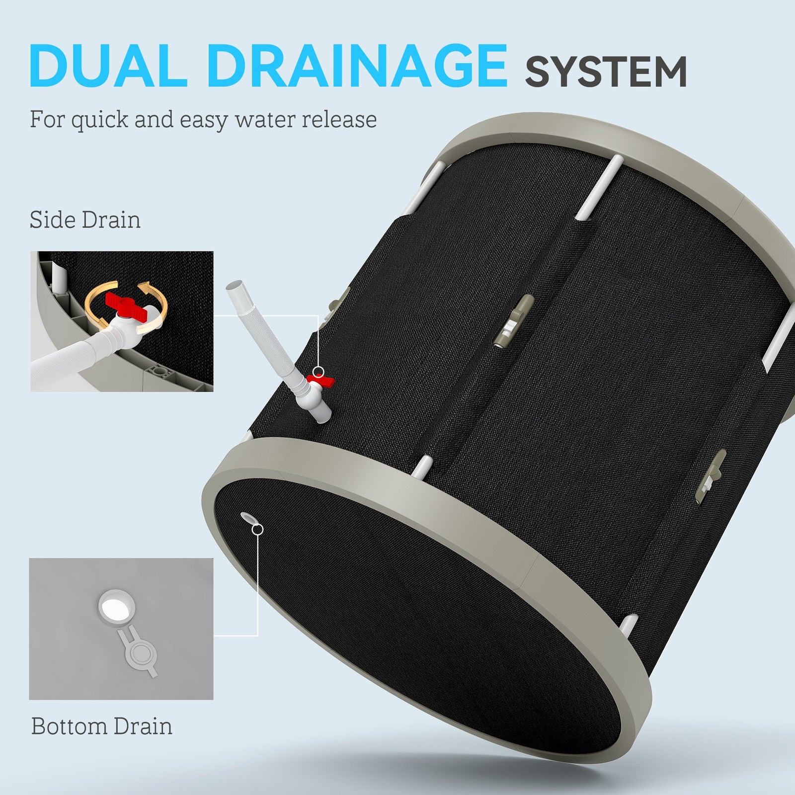 210L Outdoor Ice Bath Tub, Portable Cold Water Therapy Tub, Black