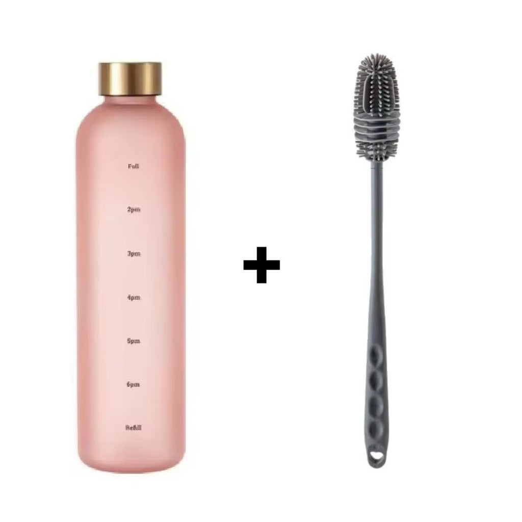 1 Liters Water Bottle Motivational Drinking Bottle Sports Water Bottles with Time Marker Stickers Portable Reusable Plastic Cups