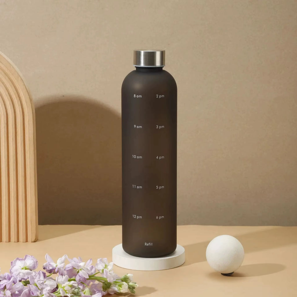 1 Liters Water Bottle Motivational Drinking Bottle Sports Water Bottles with Time Marker Stickers Portable Reusable Plastic Cups