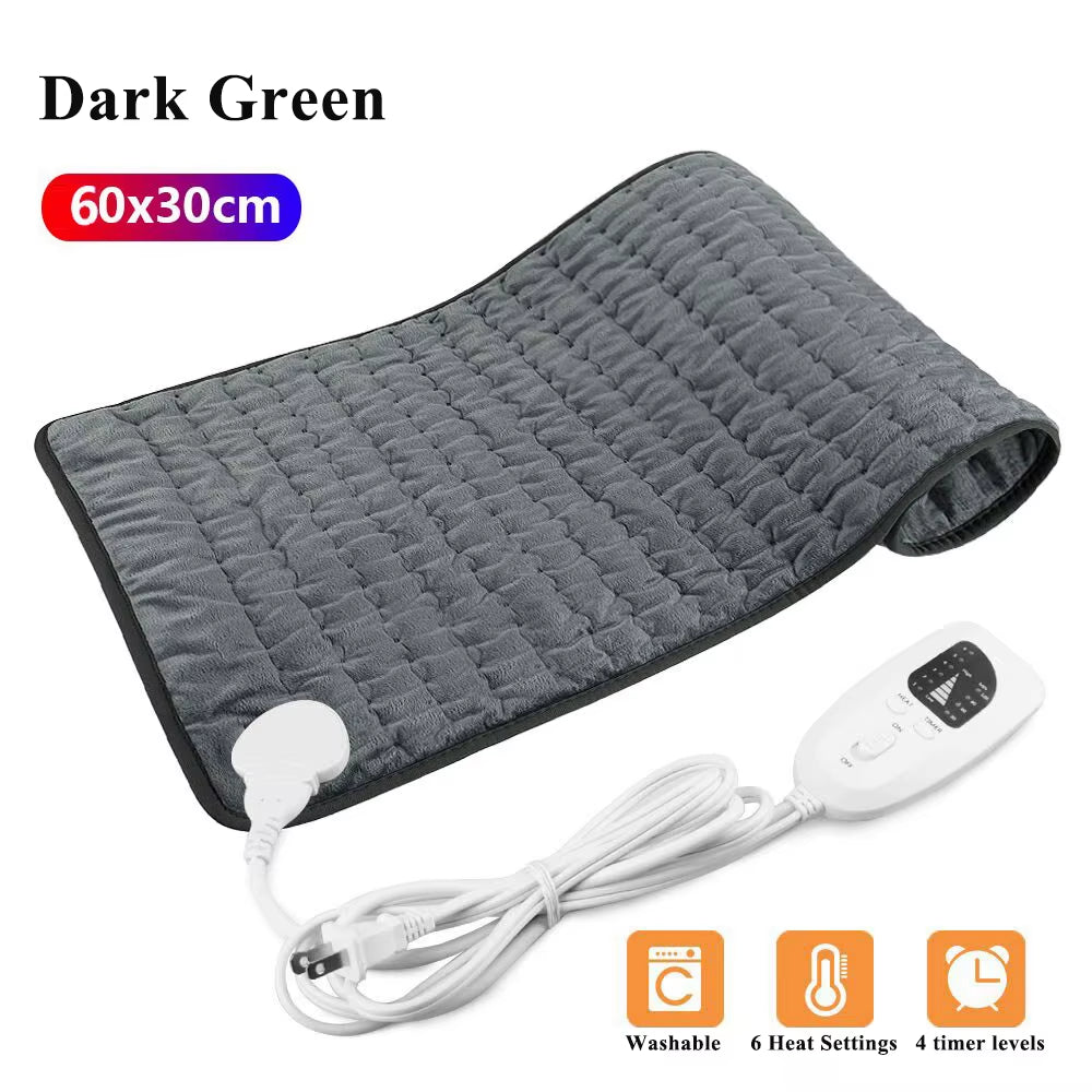 110V-240V Electric Heating Pad Blanket Timer Physiotherapy Heating Pad for Shoulder Neck Back Spine Leg Pain Relief Winter Warm