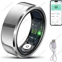 2025 Smart Ring Blood Pressure Heart Rate Sleep Monitoring Smartring IP68 & 5ATM Waterproof Multi-Sport Mode Smartring Man Women