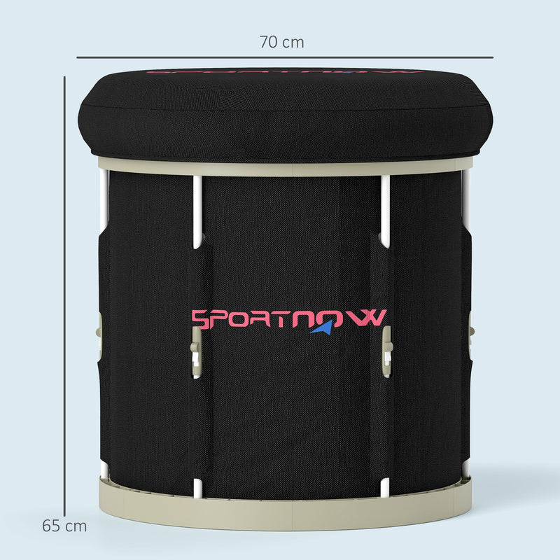 210L Outdoor Ice Bath Tub, Portable Cold Water Therapy Tub, Black