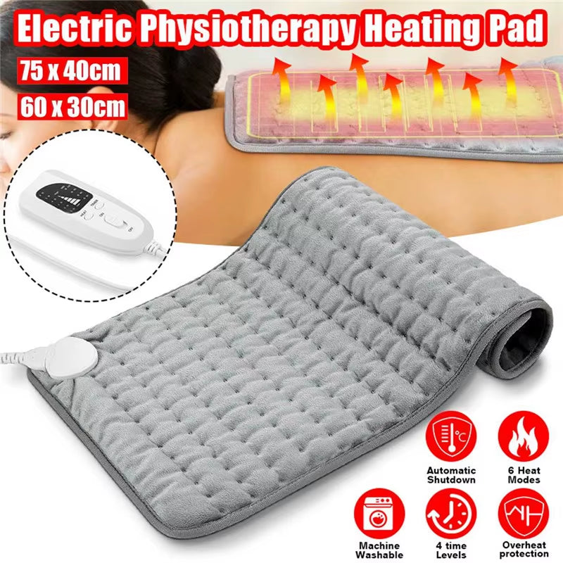 110V-240V Electric Heating Pad Blanket Timer Physiotherapy Heating Pad for Shoulder Neck Back Spine Leg Pain Relief Winter Warm