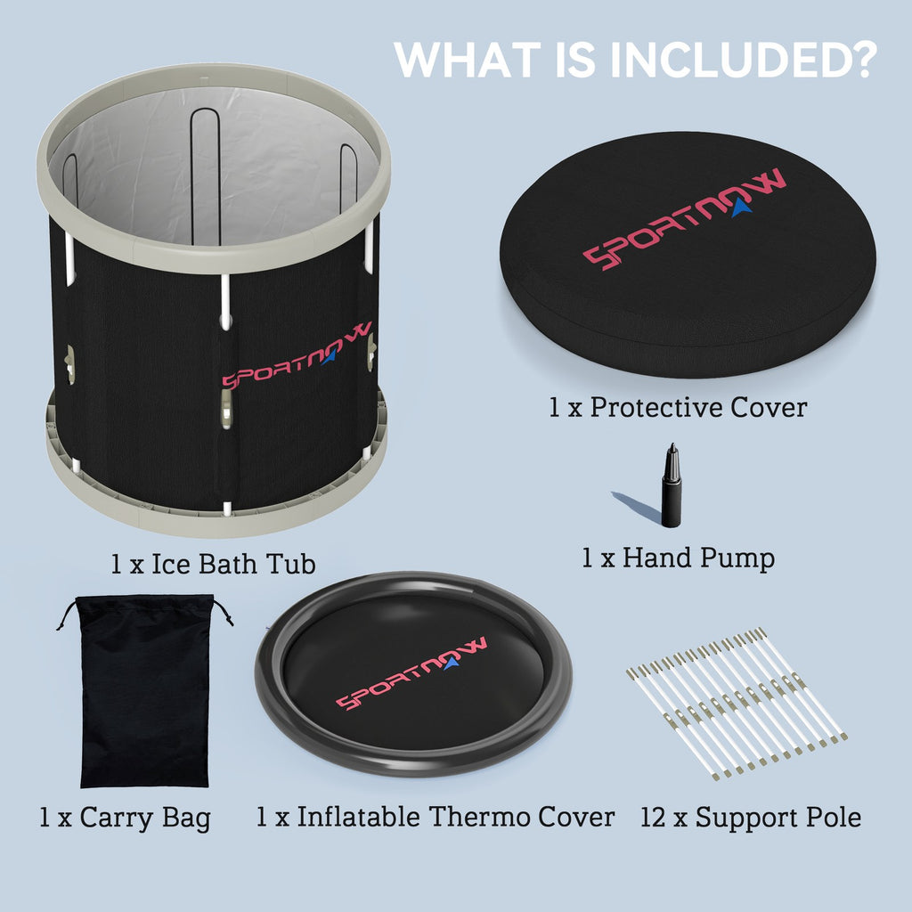 210L Outdoor Ice Bath Tub, Portable Cold Water Therapy Tub, Black