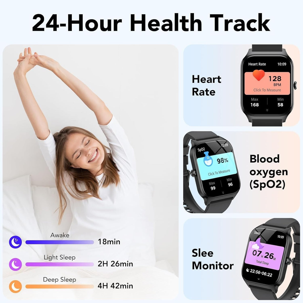 Smart Watch Men Women Fitness Tracker Blood Pressure Heart Rate Sport Watches UK