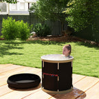210L Outdoor Ice Bath Tub, Portable Cold Water Therapy Tub, Black