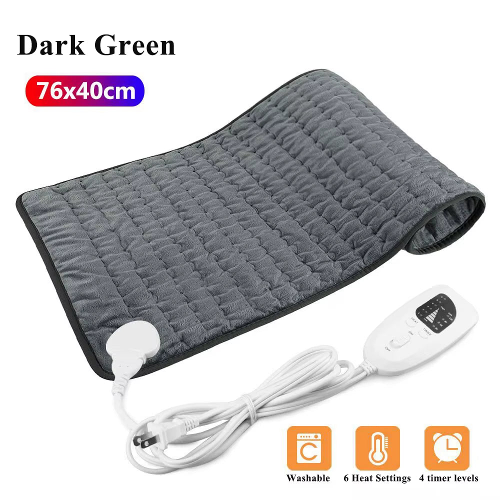 110V-240V Electric Heating Pad Blanket Timer Physiotherapy Heating Pad for Shoulder Neck Back Spine Leg Pain Relief Winter Warm
